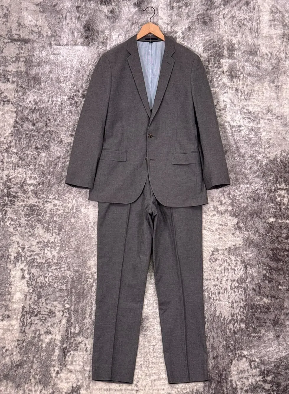 J Crew Ludlow Slim Suit 40 L Mens Gray Italian Cotton 2 Piece